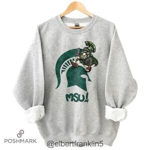 Michigan State Spartans Mascot Style Football Sweatshirt Elbertfra
